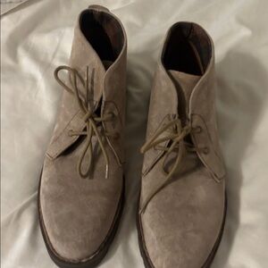 Born Tan Suede Lace-Up Ankle Boots